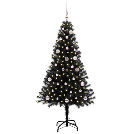 Vidaxl kerstboom met 150 led met standaard zwart 150 cm pvc