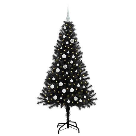 Vidaxl kerstboom met 150 led met standaard zwart 150 cm pvc