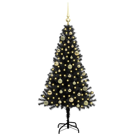 Vidaxl kerstboom met 150 led met standaard zwart 150 cm pvc