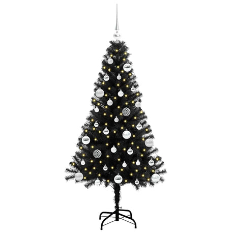 Vidaxl kerstboom met 150 led met standaard zwart 150 cm pvc