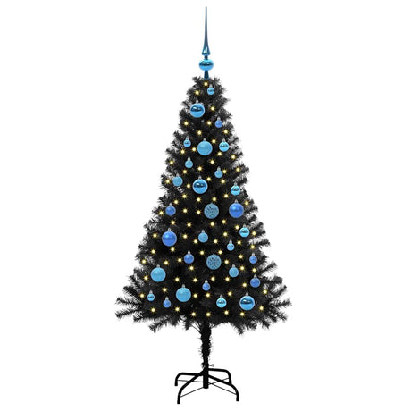 Vidaxl kerstboom met 150 led met standaard zwart 150 cm pvc