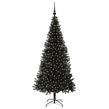 Vidaxl kerstboom met 300 led met standaard zwart 180 cm pvc