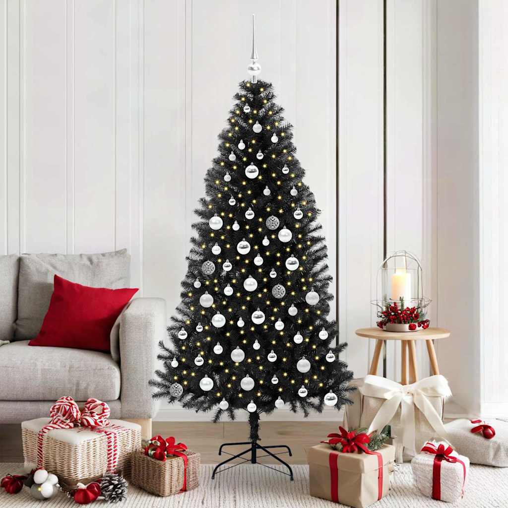 Vidaxl kerstboom met 300 led met standaard zwart 180 cm pvc