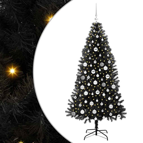 Vidaxl kerstboom met 300 led met standaard zwart 180 cm pvc