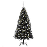 Vidaxl kerstboom met 300 led met standaard zwart 180 cm pvc