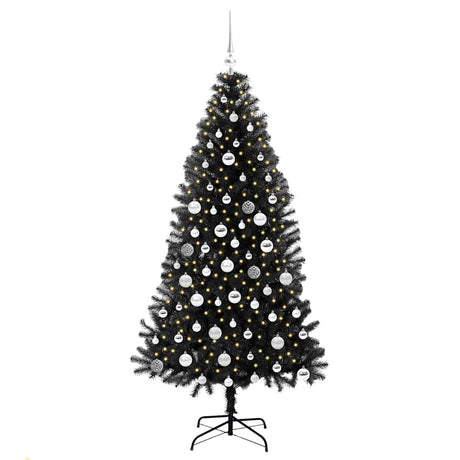 Vidaxl kerstboom met 300 led met standaard zwart 180 cm pvc