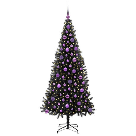 Vidaxl kerstboom met 300 led met standaard zwart 180 cm pvc