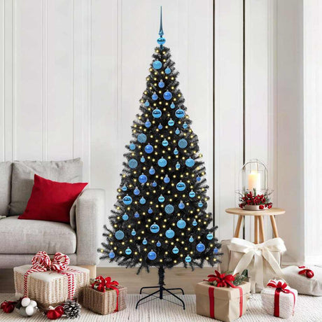 Vidaxl kerstboom met 300 led met standaard zwart 180 cm pvc