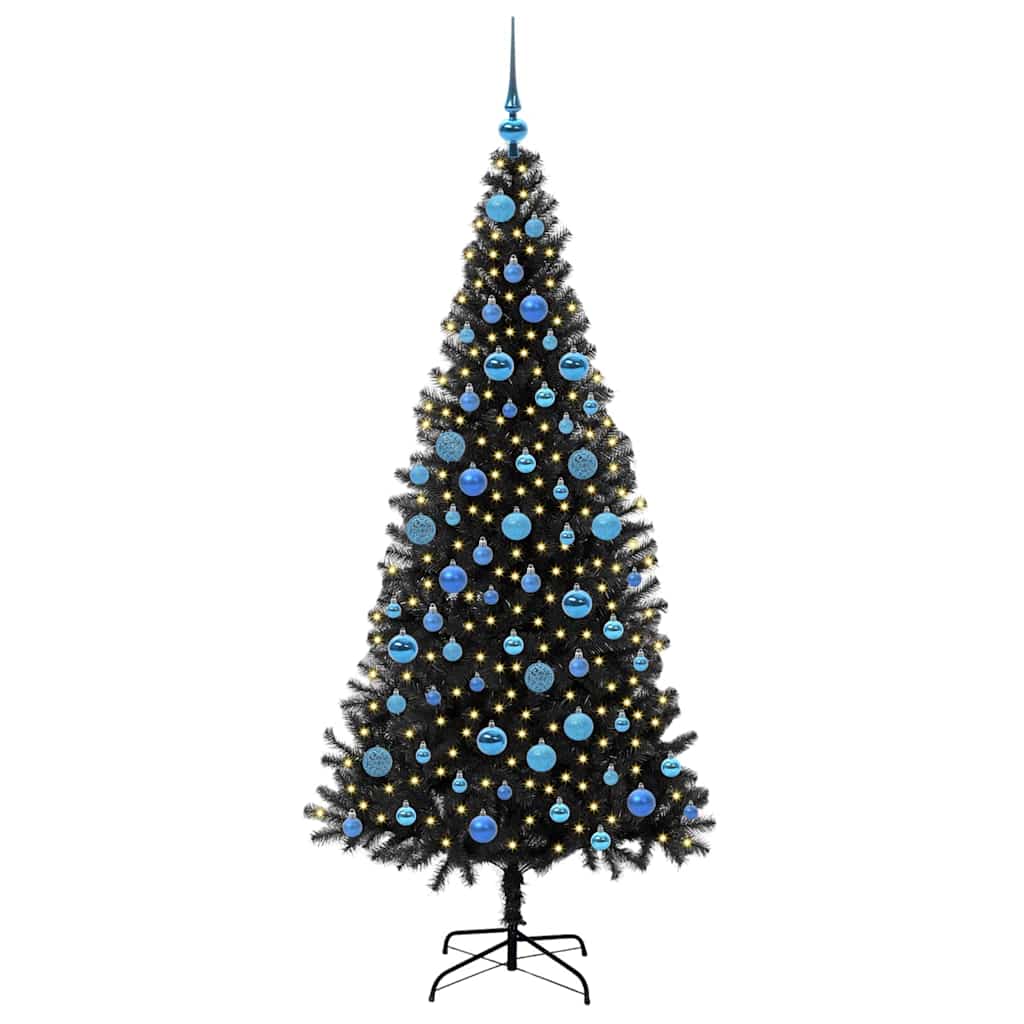 Vidaxl kerstboom met 300 led met standaard zwart 180 cm pvc