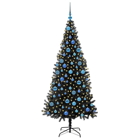 Vidaxl kerstboom met 300 led met standaard zwart 180 cm pvc