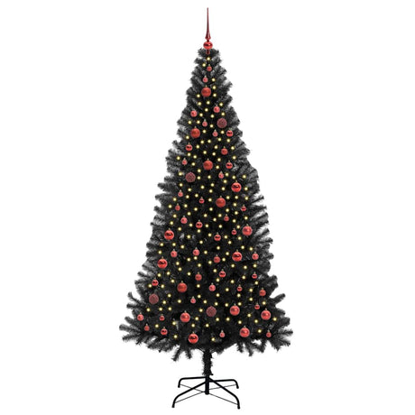 Vidaxl kerstboom met 300 led met standaard zwart 210 cm pvc