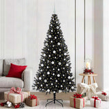 Vidaxl kerstboom met 300 led met standaard zwart 210 cm pvc