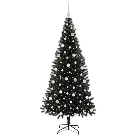 Vidaxl kerstboom met 300 led met standaard zwart 210 cm pvc
