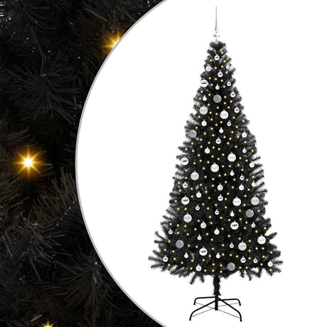 Vidaxl kerstboom met 300 led met standaard zwart 210 cm pvc