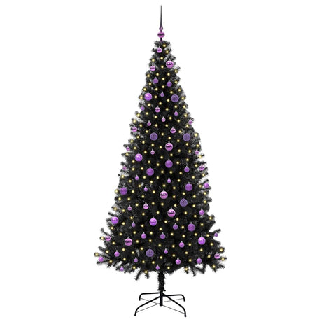 Vidaxl kerstboom met 300 led met standaard zwart 210 cm pvc
