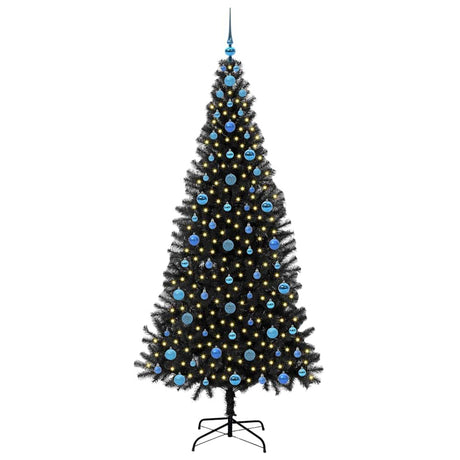 Vidaxl kerstboom met 300 led met standaard zwart 210 cm pvc