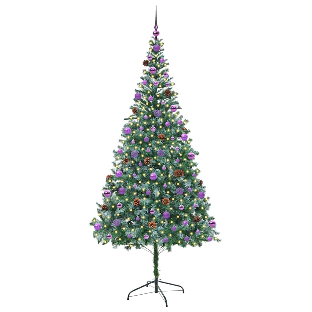 Vidaxl kunstkerstboom met 300 led groen 210 cm pvc en staal