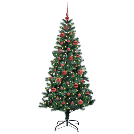 Vidaxl kunstmatig voorverlicht kerstboom groen 150 cm pvc en metaal