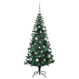 Vidaxl kunstmatig voorverlicht kerstboom groen 150 cm pvc en metaal