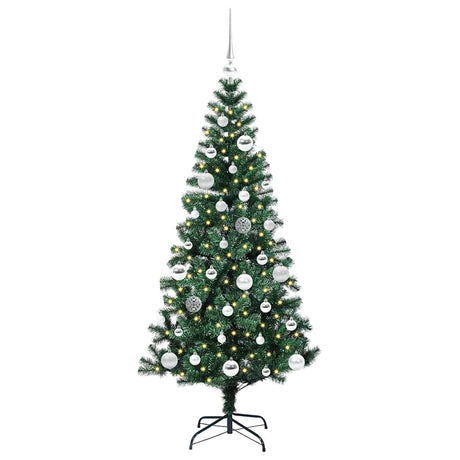 Vidaxl kunstmatig voorverlicht kerstboom groen 150 cm pvc en metaal