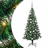 Vidaxl kunstmatig voorverlicht kerstboom groen 180 cm pvc en metaal