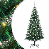 Vidaxl kunstmatig voorverlicht kerstboom groen 180 cm pvc en metaal
