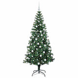 Vidaxl kunstmatig voorverlicht kerstboom groen 180 cm pvc en metaal