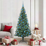 Vidaxl kunstmatig voorverlicht kerstboom groen 180 cm pvc en metaal