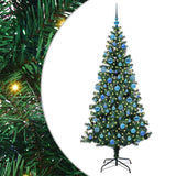 Vidaxl kunstmatig voorverlicht kerstboom groen 180 cm pvc en metaal