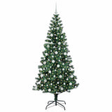 Vidaxl kunstmatig voorverlicht kerstboom groen 210 cm pvc en metaal