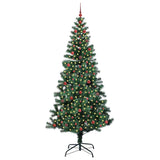 Vidaxl kunstmatig voorverlicht kerstboom groen 240 cm pvc en metaal