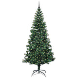 Vidaxl kunstmatig voorverlicht kerstboom groen 240 cm pvc en metaal