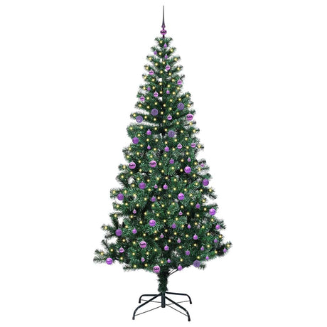 Vidaxl kunstmatig voorverlicht kerstboom groen 240 cm pvc en metaal