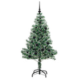 Vidaxl kunstmatige kerstboom sneeuw gevlochten met led licht 150 cm