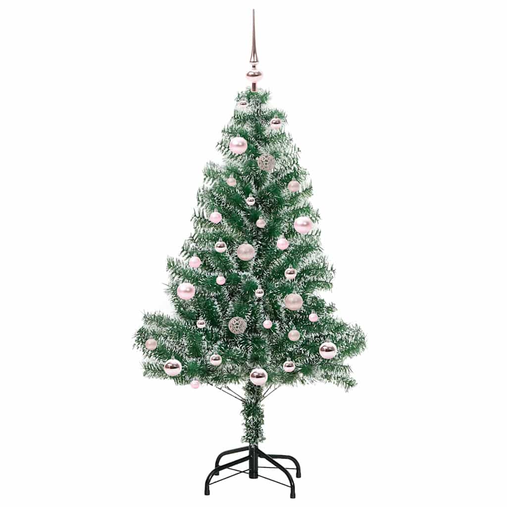 Vidaxl kunstmatige kerstboom sneeuw gevlochten met led licht 150 cm