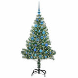 Vidaxl kunstmatige kerstboom sneeuw gevlochten met led licht 150 cm