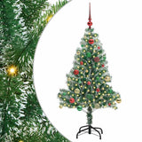 Vidaxl kunstmatige kerstboom sneeuw gevlochten met led licht 150 cm