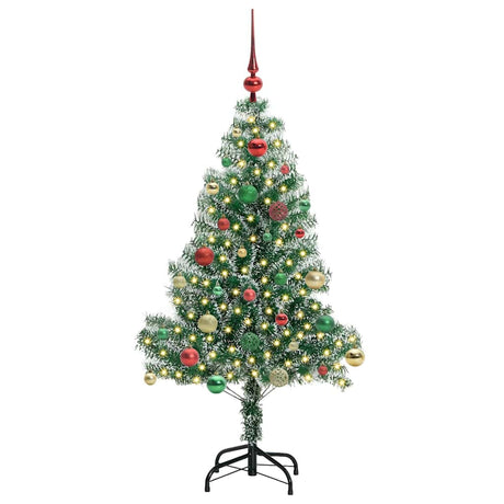 Vidaxl kunstmatige kerstboom sneeuw gevlochten met led licht 150 cm