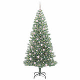 Vidaxl kunstmatige kerstboom sneeuw gevlochten met led licht 210 cm