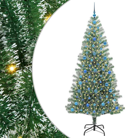 Vidaxl kunstmatige kerstboom sneeuw gevlochten met led licht 210 cm