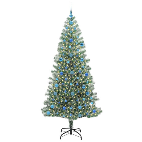 Vidaxl kunstmatige kerstboom sneeuw gevlochten met led licht 210 cm