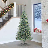 Vidaxl kunstmatige kerstboom sneeuw gevlochten met led licht 240 cm