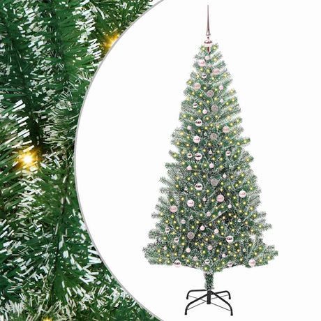 Vidaxl kunstmatige kerstboom sneeuw gevlochten met led licht 240 cm