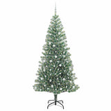 Vidaxl kunstmatige kerstboom sneeuw gevlochten met led licht 240 cm