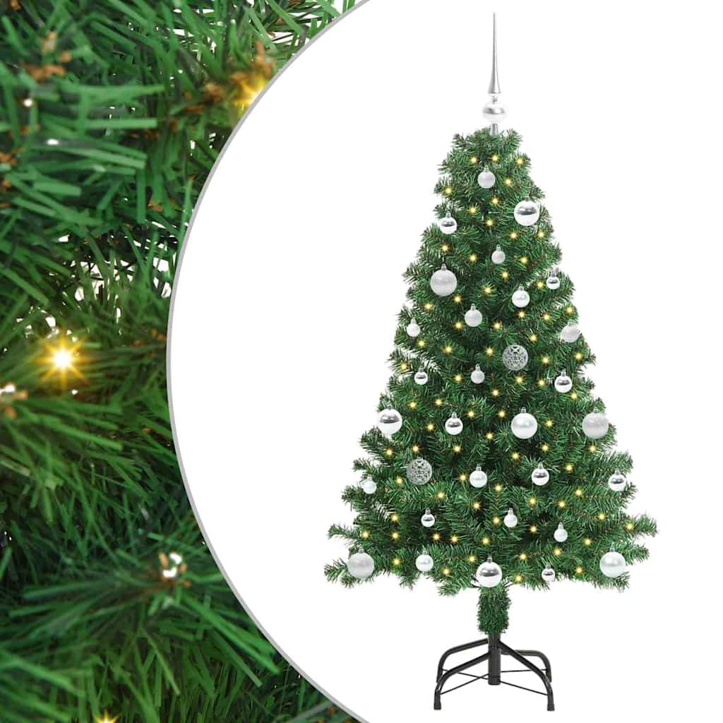 Vidaxl kunstkerstboom groen 150 cm pvc en staal en kunststof