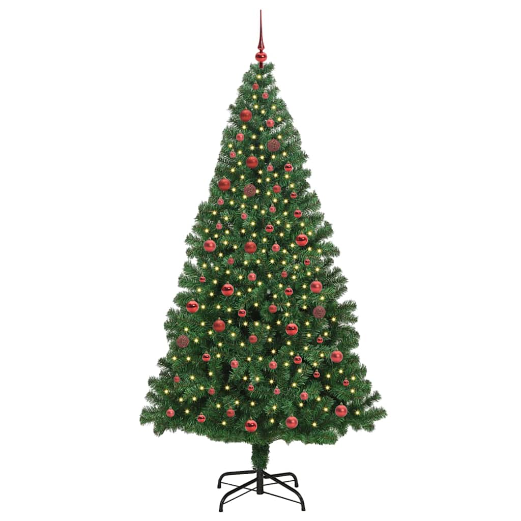 Vidaxl kunstkerstboom groen 210 cm pvc en staal en kunststof