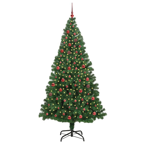 Vidaxl kunstkerstboom groen 210 cm pvc en staal en kunststof