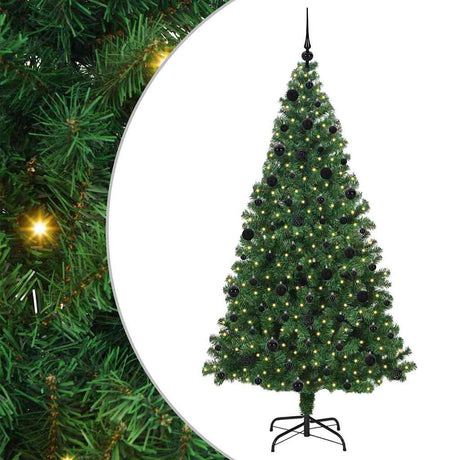 Vidaxl kunstkerstboom groen 210 cm pvc en staal en kunststof
