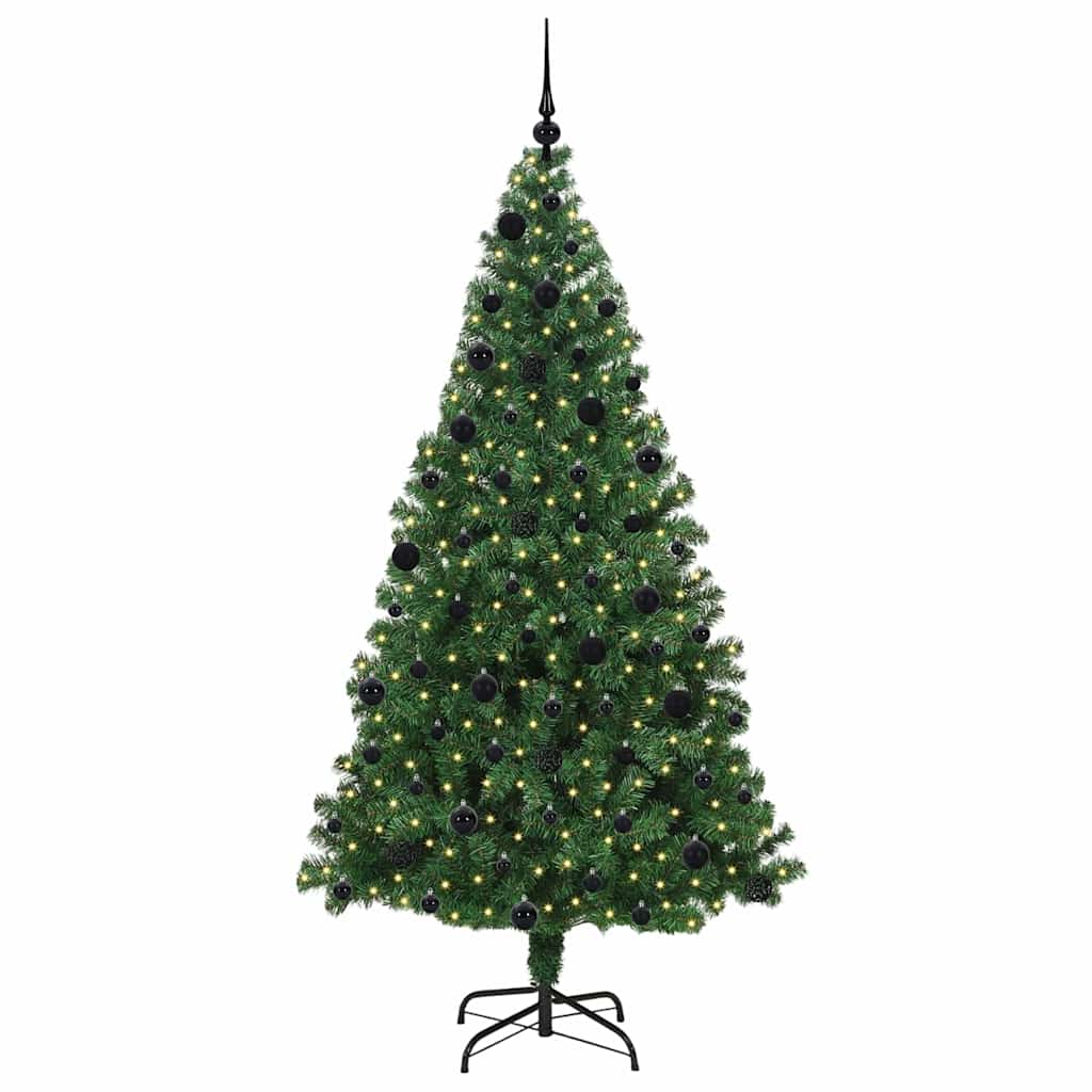 Vidaxl kunstkerstboom groen 210 cm pvc en staal en kunststof