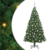 Vidaxl kunstkerstboom groen 210 cm pvc en staal en kunststof